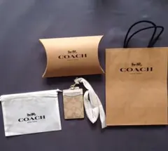 【新品】コーチ COACH カードケース ストラップ 名札 定期 箱&袋セット