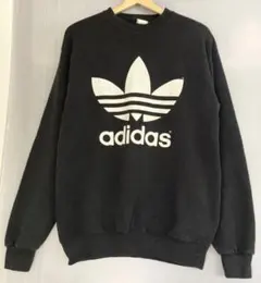 80s adidasアディダス USA製ビッグロゴトレフォイル銀タグスウェットM