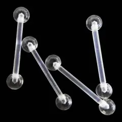 樹脂 透明ピアス クリア ボディピアス ストレートバーベル トラガス ねじ