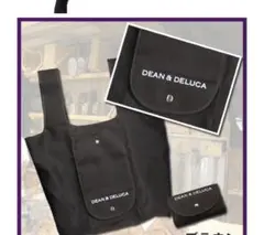DEAN＆DELUCA♪人気　厚手折りたたみ　エコバッグ　シンプルブラック