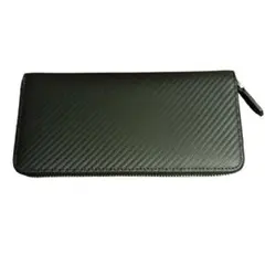 カーボンレザー　長財布　ダンヒル風　革　大容量　送料無料
