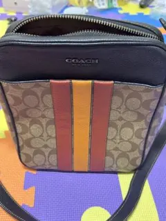 COACH ショルダーバッグ ブラウン ストライプ