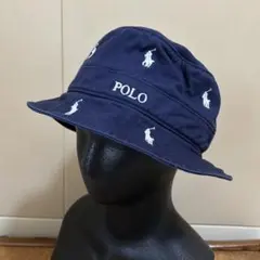 専用良品 POLO RALPH LAUREN ポニー刺繍 総柄 ハット 61