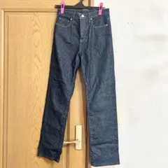 UNIQLO ユニクロ 濃紺 スリムストレートハイライズジーンズ24(61cm)