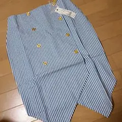 青と白のストライプタイトスカート サイズ2