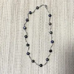 ✨最終値下げ〈古着〉パールネックレス曲線うねうね華奢パープルビンテージエレガント