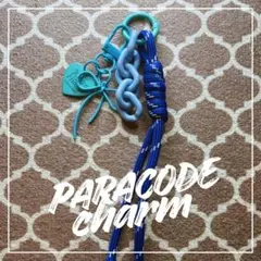 【パラコードチャーム】リボン付きハート型チャーム チェーン