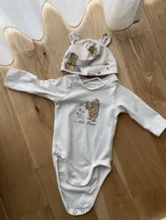 ベビー服 くまのプーさん ボディスーツ 帽子 ジャージー 2アイテムセット