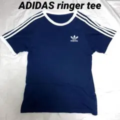 adidas ネイビー リンガー Tシャツ ストライプ