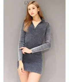 GYDA ブリーチハーフZIP long sleeveニットワンピースのサムネイル