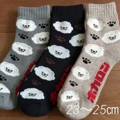 新品　ホカロン　総柄　靴下　3足組　　総パイル　ルームソックス