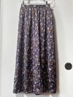 ナチュラルビューティーベーシック　花柄フレアロングスカートS