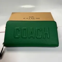 COACH コーチ 長財布 グリーン レザー CW715