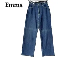 Emma エマ デニム ジーパン M ブルー ストレート きれいめ ハイウエスト