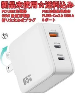 PD USB充電器 65W GaN Type C 急速充電器 高速充電器
