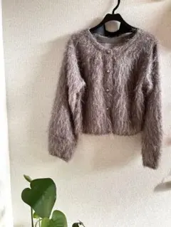 ★神戸レタス　ラメファー　長袖カーディガン