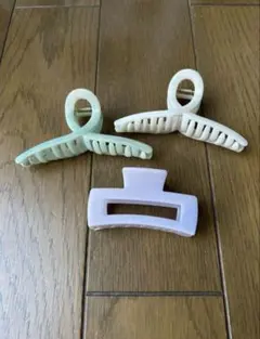 バンスクリップ　淡いマーブルカラー　3個セット