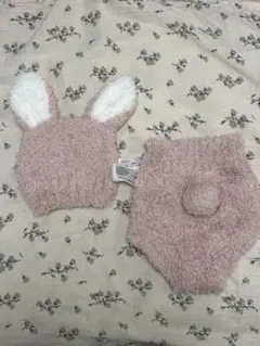 【ニューボーンフォト】うさぎ帽子・ブルマセット 50-70cm