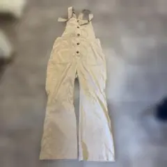 NICE CLAUP ナイスクラップ ベージュ ボタン付きサロペット Fのサムネイル