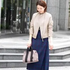 アーバンリサーチサニーレーベル*フェイクレザーライダースジャケット　ベージュ