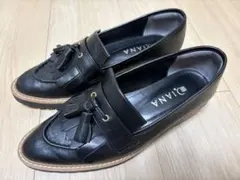【美品】DIANA タッセル付きローファー スムースレザー　24cm 黒