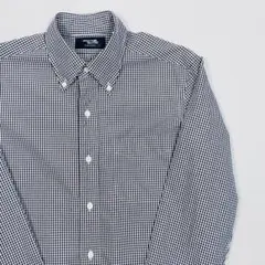 【鎌倉シャツ】Mサイズ 39 ネイビー チェック シャツのサムネイル