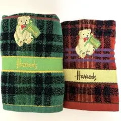 ハロッズ　ハンド＆フェイスタオル　【2枚組】日本製　チェック　Harrodsのサムネイル
