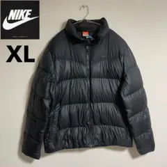 【レア】NIKE ナイキ 肉厚ダウンジャケット 刺繍ロゴ 黒 XL Y2K