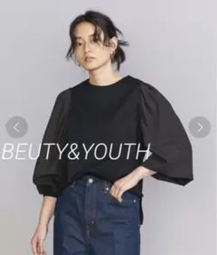 ビューティー&ユース　コットンブロード タックスリーブカットソー