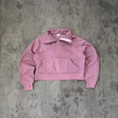 ショート丈　短丈　スウェット　ハーフジップ　y2k ストリート　クロップド丈