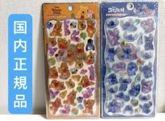 国内正規品Disney プチドロップステッカー くまのプーさん スティッチ 2枚
