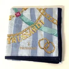A8 新品 未使用TRUSSARDI ハンカチ アクセサリー柄トラサルディ　大判