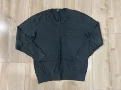 UNIQLO ダークグレー Vネックセーター XL カシミヤ100%