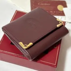 美品 Cartier カルティエ マスト レザー コインケース ゴールド金具