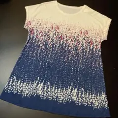 白ピンク青のドットグラデーション 春夏爽やか✨️ シアーチュニック ミディアムML