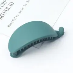 バナナクリップ　ブルー　ヘアクリップ　バレッタ　マット　髪留め　韓国