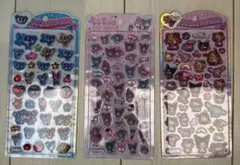 うるちゅるポップシール　3種　日焼けキティ　マイメロクロミ エンジェルブルー