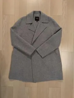 美品 Theory ダブルフェイス リバーコート カシミヤ混 グレー P - メルカリ