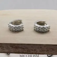 高級ジルコニアリングピアスシルバーS925キラキラ 可愛いシンプル 流行り 二個