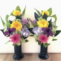豪華　プリザーブドフラワー 仏花　1対　花器あり　プリザ　40センチ 豪華 プリザーブドフラワー 仏花 1対 花器あり プリザ 40センチ - メルカリ