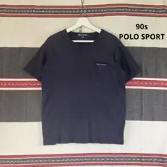 90s POLO SPORT ポケットTシャツネイビーフェード ビンテージ 希少