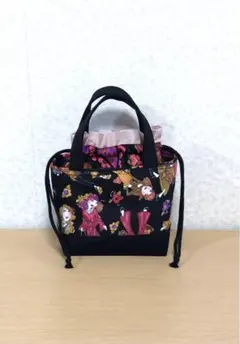 ハンドメイドミニ巾着トートバッグ【ロラライハリス】