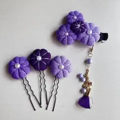 和装☆髪飾り ヘアクリップセット#4☆七五三 浴衣 夏祭り