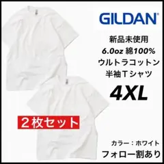 新品未使用.ギルダン 6oz ウルトラコットン 無地半袖Tシャツ 白2枚 4XL