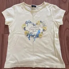 BeBe 半袖Tシャツ 140cm イエロー 花柄 鳥モチーフのサムネイル