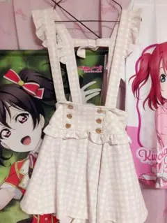 ♥LIZLISA ギンガムツイードサスペンダー付きスカパン♥