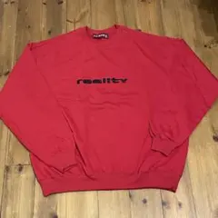 reality 刺繍ロゴ スウェット トレーナー 赤 XXL オーバーサイズ