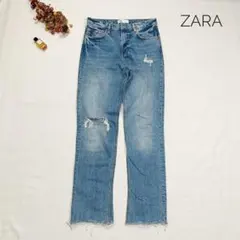 美品　ザラ　カットオフデニム　ダメージジーンズ　USA6　M