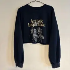 クロップドトップス　スウェット　Tシャツ　ロゴT DAZY SHEIN 長袖