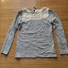 earth music&ecology レースボーダーロンT M